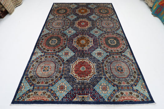200 x 294 cm | Mamluk Afghan Tribal Hand Knotted Natural Veg Dye Wool Carpet