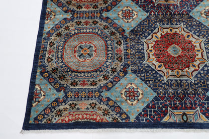 200 x 294 cm | Mamluk Afghan Tribal Hand Knotted Natural Veg Dye Wool Carpet