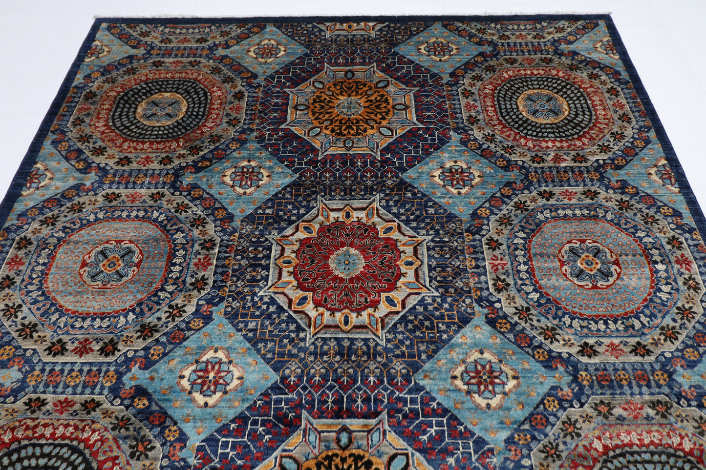 200 x 294 cm | Mamluk Afghan Tribal Hand Knotted Natural Veg Dye Wool Carpet