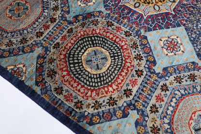 200 x 294 cm | Mamluk Afghan Tribal Hand Knotted Natural Veg Dye Wool Carpet