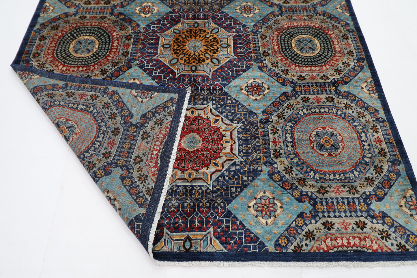 200 x 294 cm | Mamluk Afghan Tribal Hand Knotted Natural Veg Dye Wool Carpet