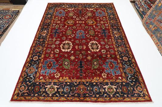 175 x 233 cm | Aryana Afghan Tribal Hand Knotted Veg Dye Wool Carpet