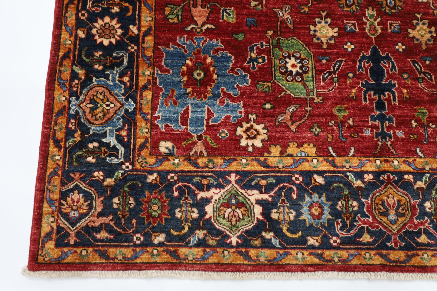 175 x 233 cm | Aryana Afghan Tribal Hand Knotted Veg Dye Wool Carpet