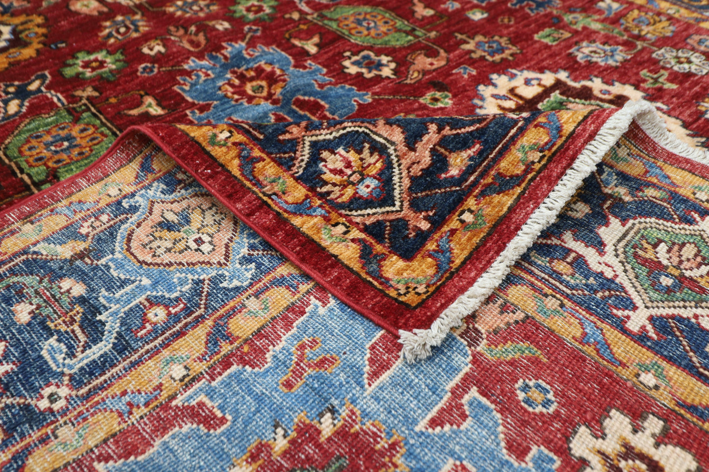175 x 233 cm | Aryana Afghan Tribal Hand Knotted Veg Dye Wool Carpet