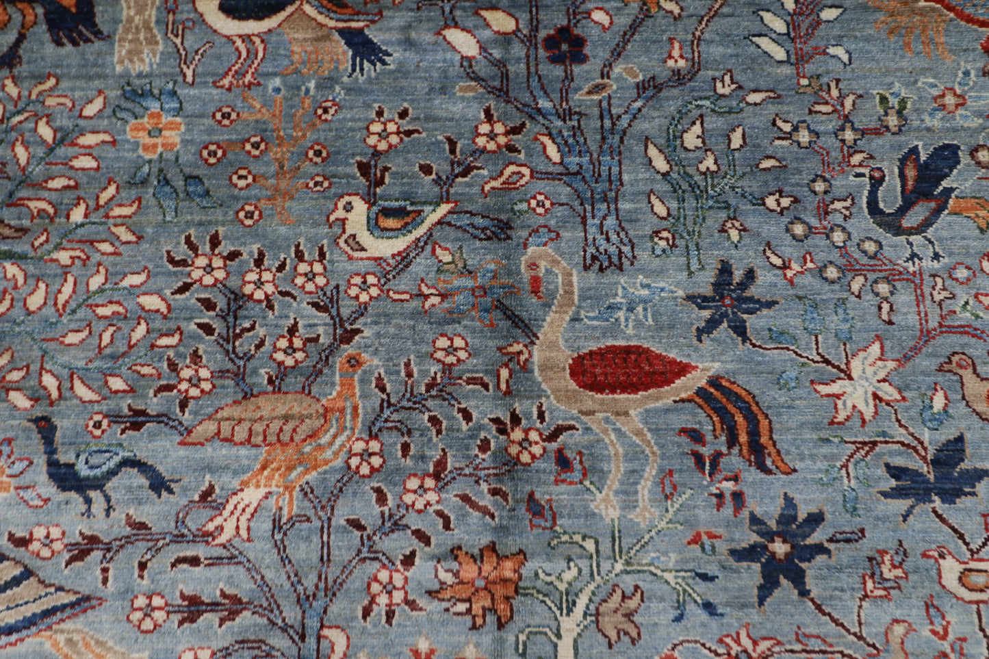 196 x 292 cm | Birds Afghan Tribal Hand Knotted Natural Veg Dye Wool Carpet