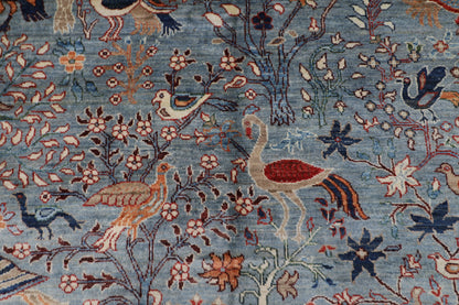 196 x 292 cm | Birds Afghan Tribal Hand Knotted Natural Veg Dye Wool Carpet