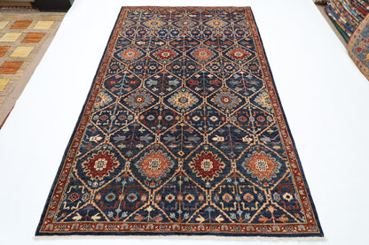 148 x 238 cm | Navy Afghan Tribal Hand Knotted Veg Dye Wool Carpet