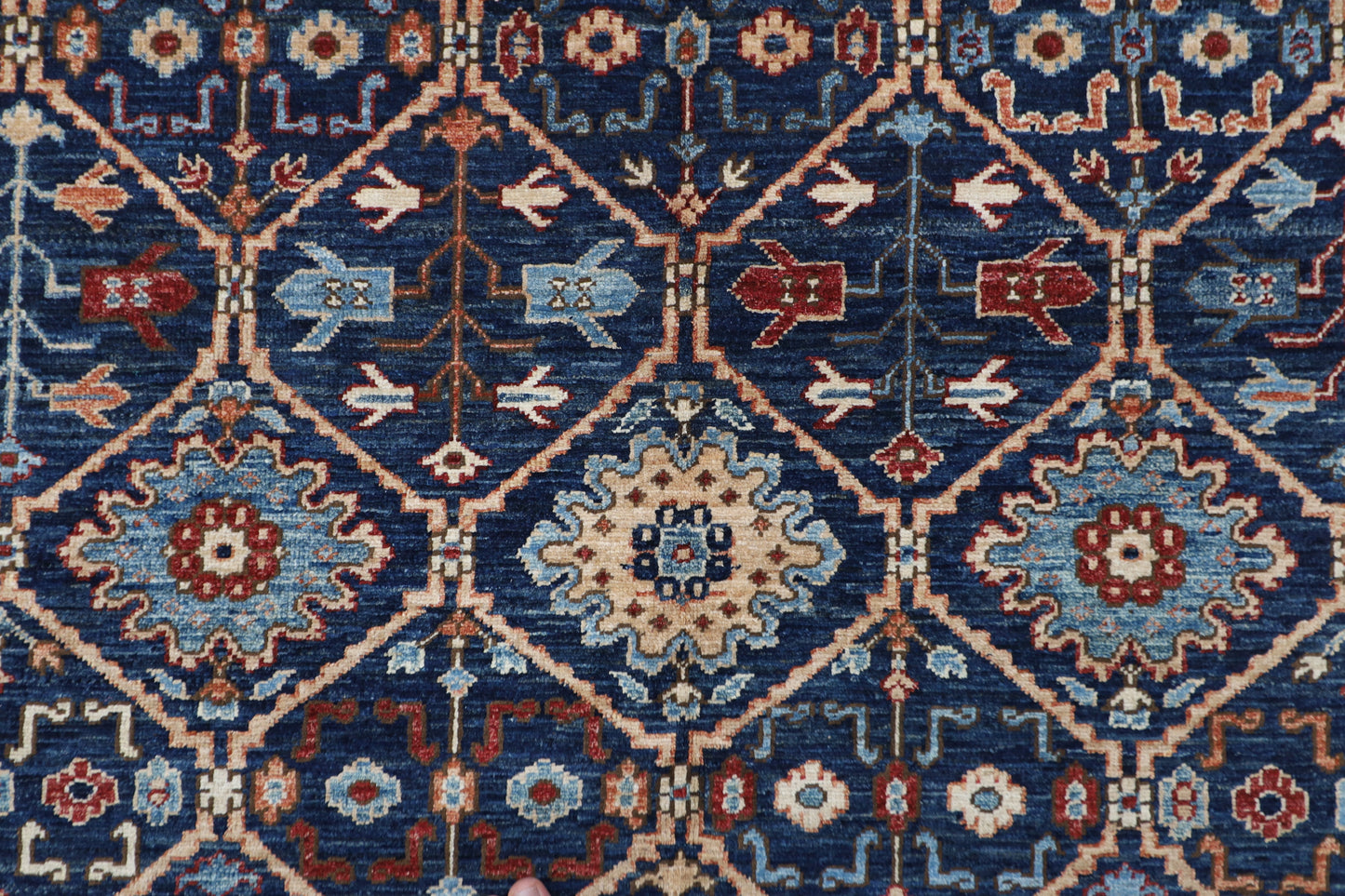 148 x 238 cm | Navy Afghan Tribal Hand Knotted Veg Dye Wool Carpet