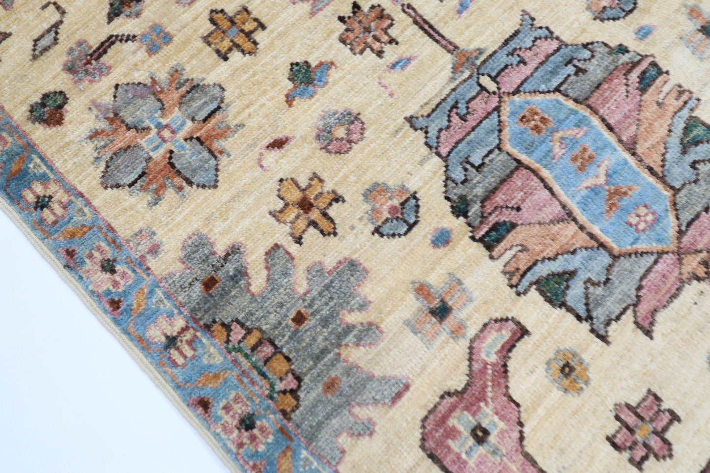 75 x 182 cm | Beige Runner Rug Afghan Hand Knotted Veg Dye Wool carpet