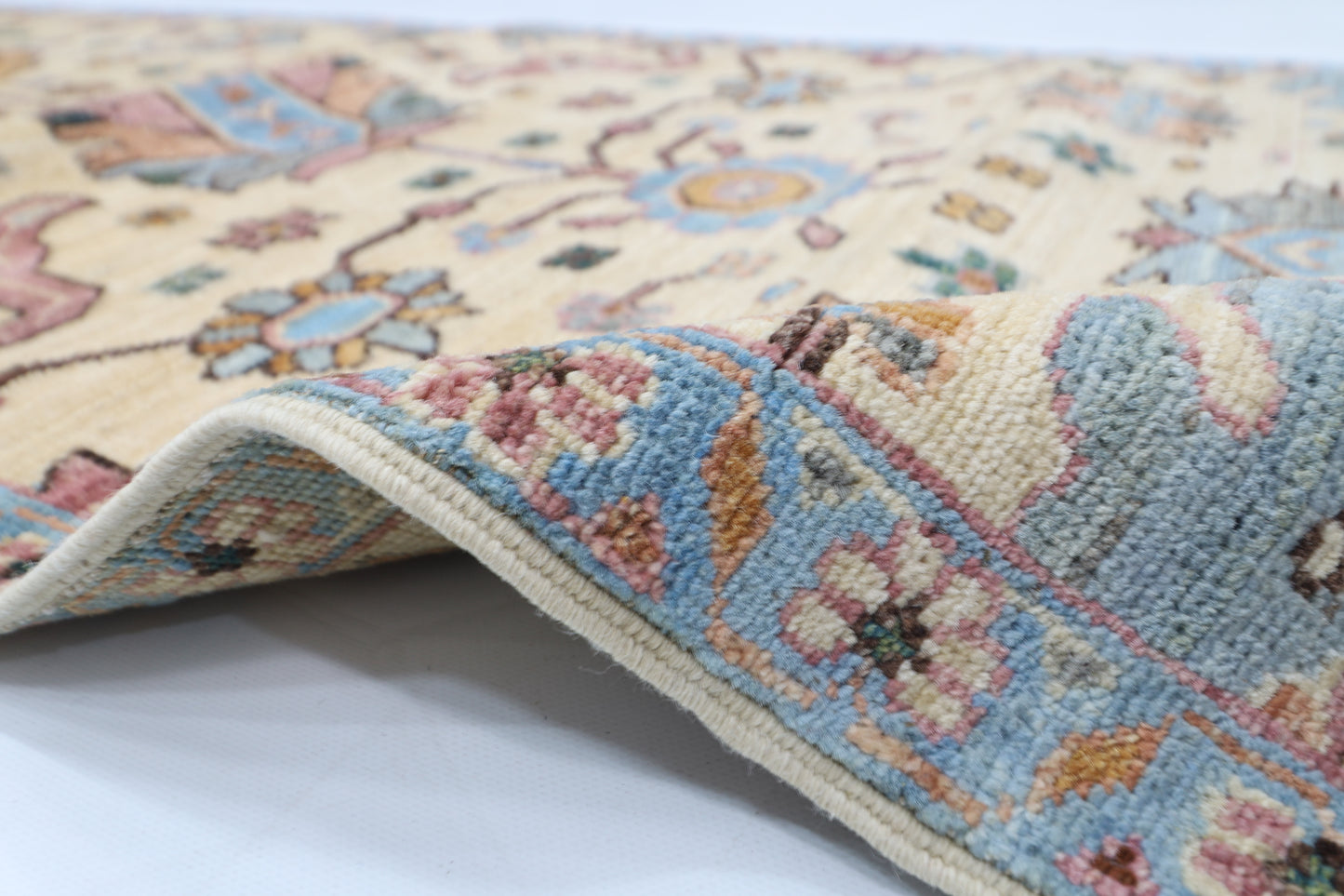 75 x 182 cm | Beige Runner Rug Afghan Hand Knotted Veg Dye Wool carpet