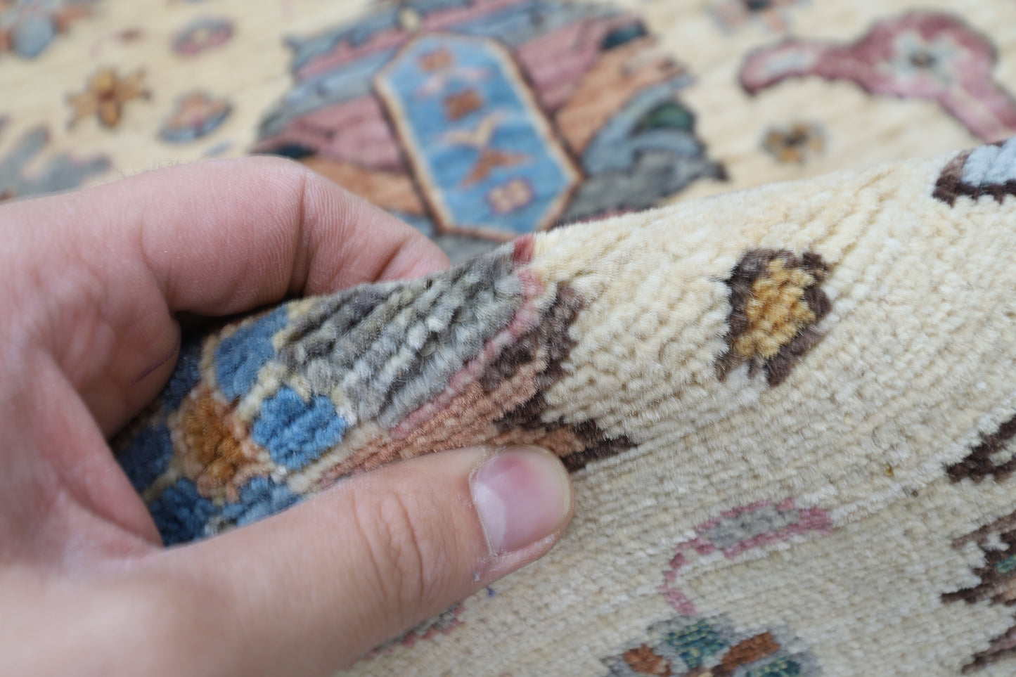 75 x 182 cm | Beige Runner Rug Afghan Hand Knotted Veg Dye Wool carpet