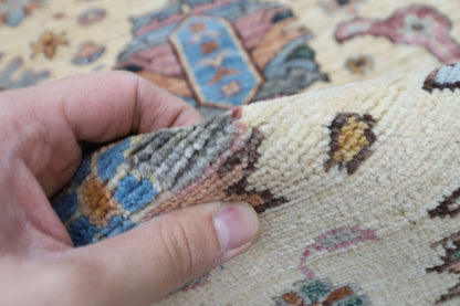 75 x 182 cm | Beige Runner Rug Afghan Hand Knotted Veg Dye Wool carpet