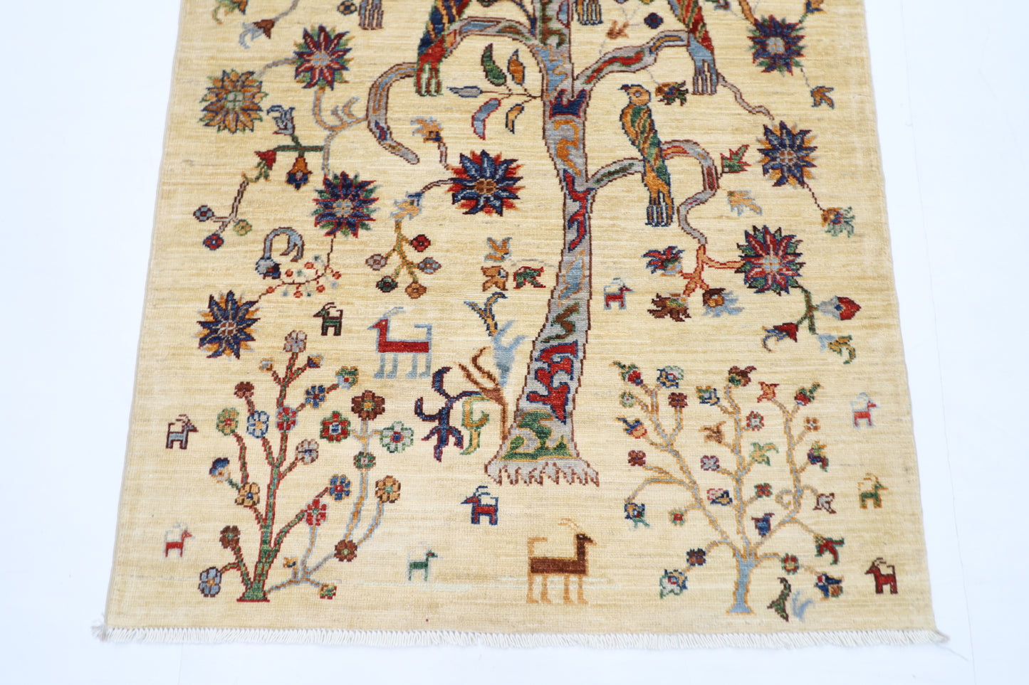 105 x 152 cm | Tree Gabbeh Rug Afghan Hand Knotted Veg Dye Wool carpet