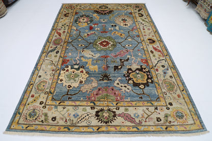 206 x 289 cm | Oushak Afghan Tribal Hand Knotted Natural Veg Dye Wool Carpet