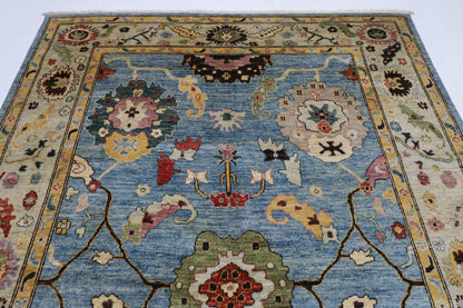 206 x 289 cm | Oushak Afghan Tribal Hand Knotted Natural Veg Dye Wool Carpet