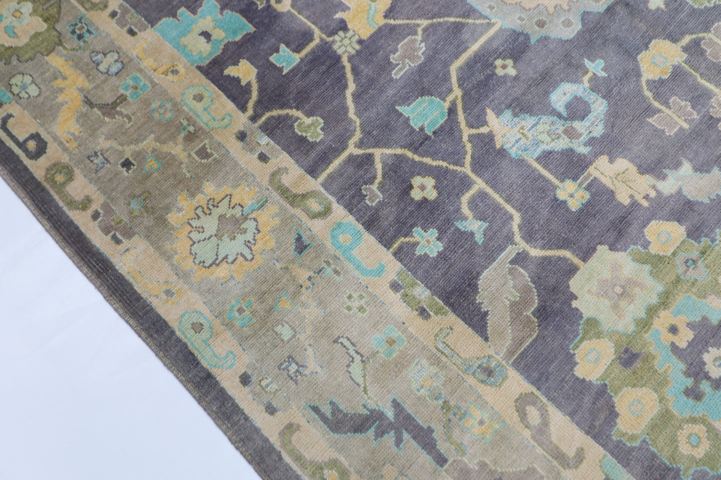 215 x 300 cm | Oushak Afghan Tribal Hand Knotted Natural Veg Dye Wool Carpet