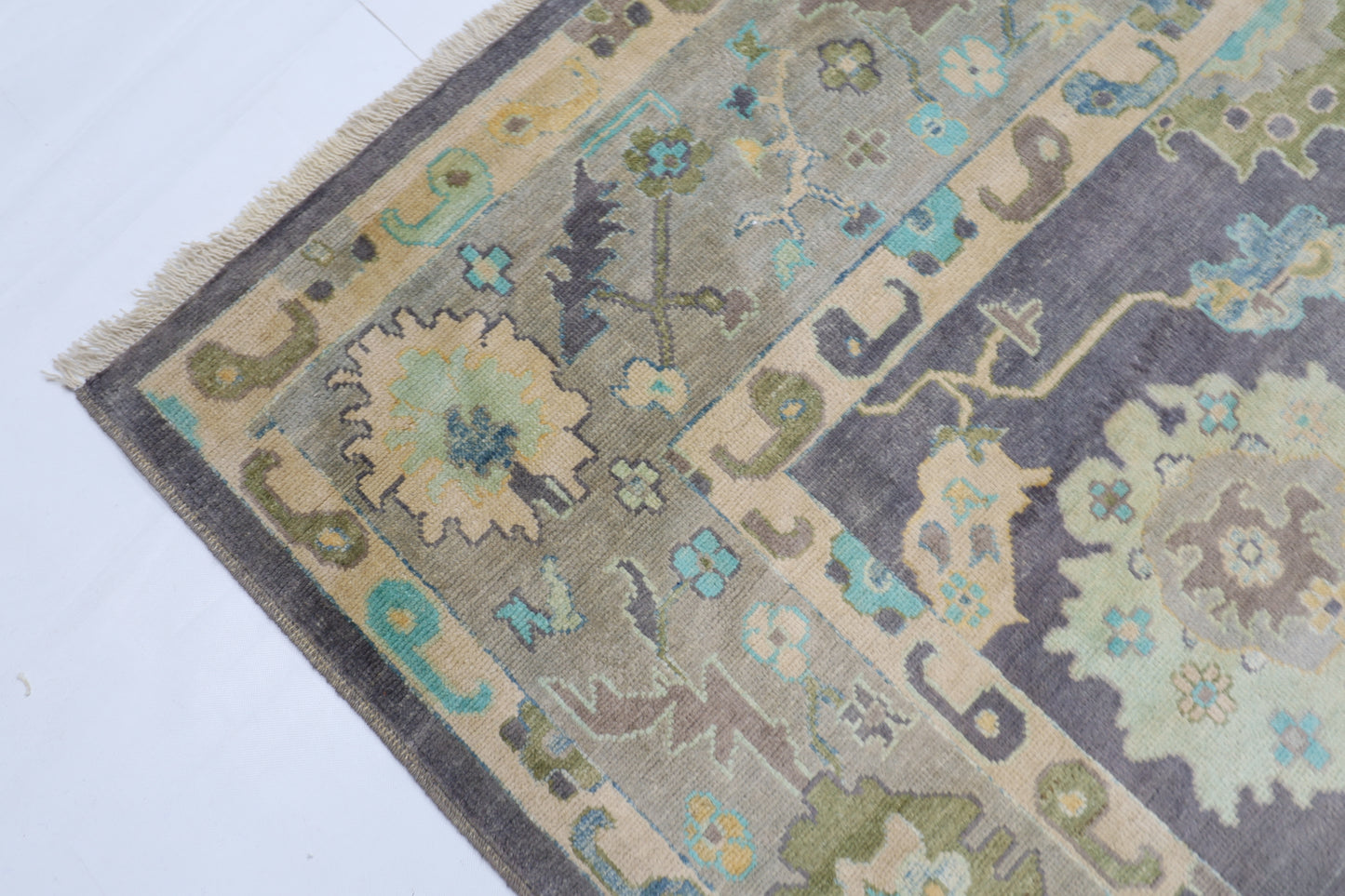 215 x 300 cm | Oushak Afghan Tribal Hand Knotted Natural Veg Dye Wool Carpet