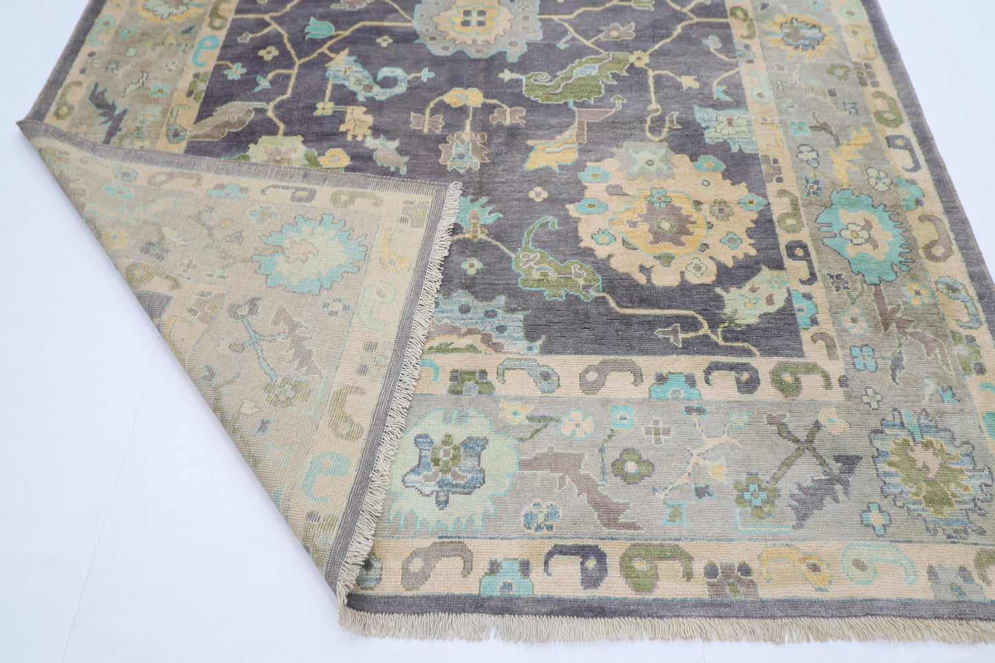 215 x 300 cm | Oushak Afghan Tribal Hand Knotted Natural Veg Dye Wool Carpet