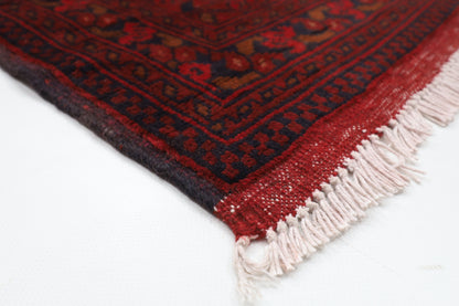 303 x 402 cm | Large Geometric Red Area Rug Afghan Hand Knotted Wool carpet