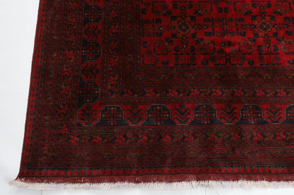251 x 357 cm | Large Bokhara Red Area Rug Afghan Hand Knotted Wool carpet