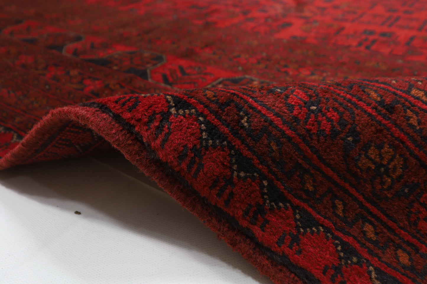 251 x 357 cm | Large Bokhara Red Area Rug Afghan Hand Knotted Wool carpet