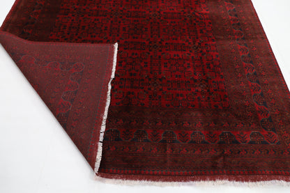251 x 357 cm | Large Bokhara Red Area Rug Afghan Hand Knotted Wool carpet