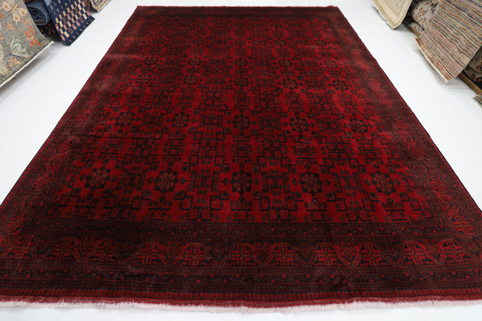 299 x 394 cm | Large Bokhara Red Area Rug Afghan Hand Knotted Wool carpet