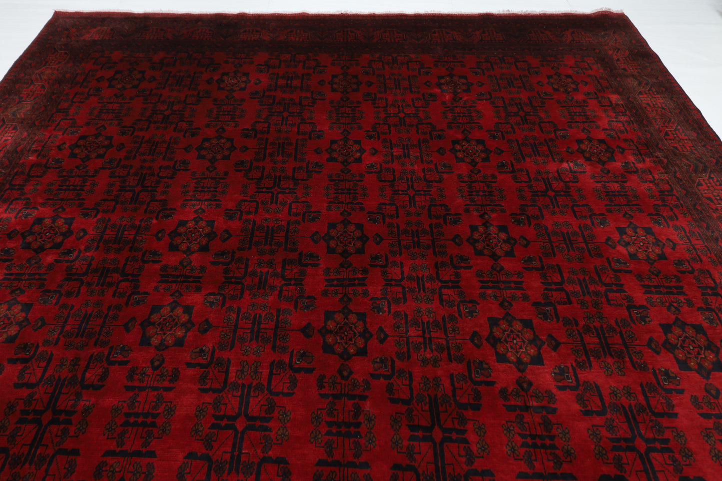 299 x 394 cm | Large Bokhara Red Area Rug Afghan Hand Knotted Wool carpet