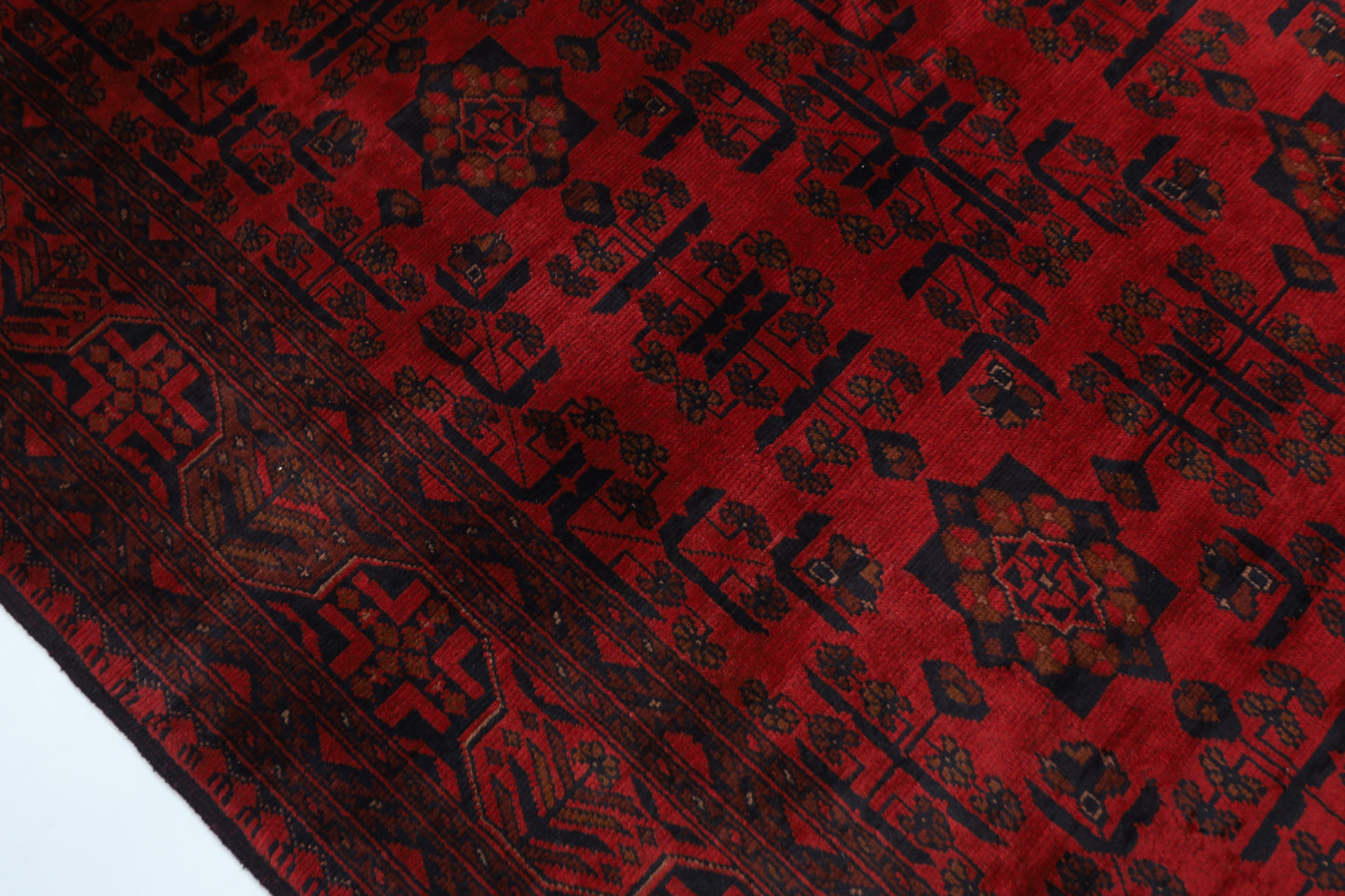 299 x 394 cm | Large Bokhara Red Area Rug Afghan Hand Knotted Wool carpet