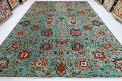 306 x 422 cm | Traditional Floral Area Rug Afghan Hand Knotted veg Dye Wool carpet