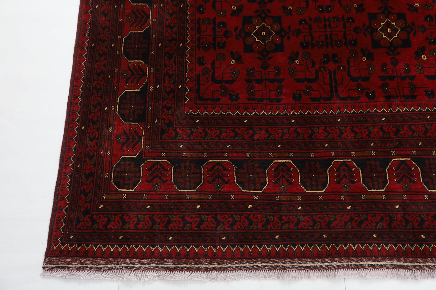 303 x 393 cm | Large Bokhara Red Area Rug Afghan Hand Knotted Wool carpet