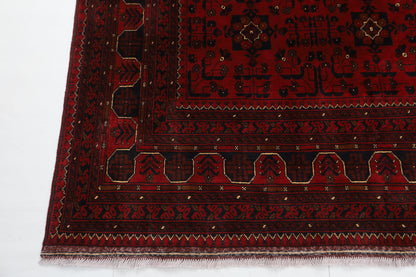 303 x 393 cm | Large Bokhara Red Area Rug Afghan Hand Knotted Wool carpet