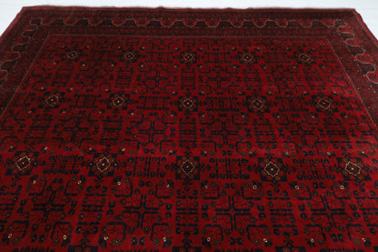 303 x 393 cm | Large Bokhara Red Area Rug Afghan Hand Knotted Wool carpet