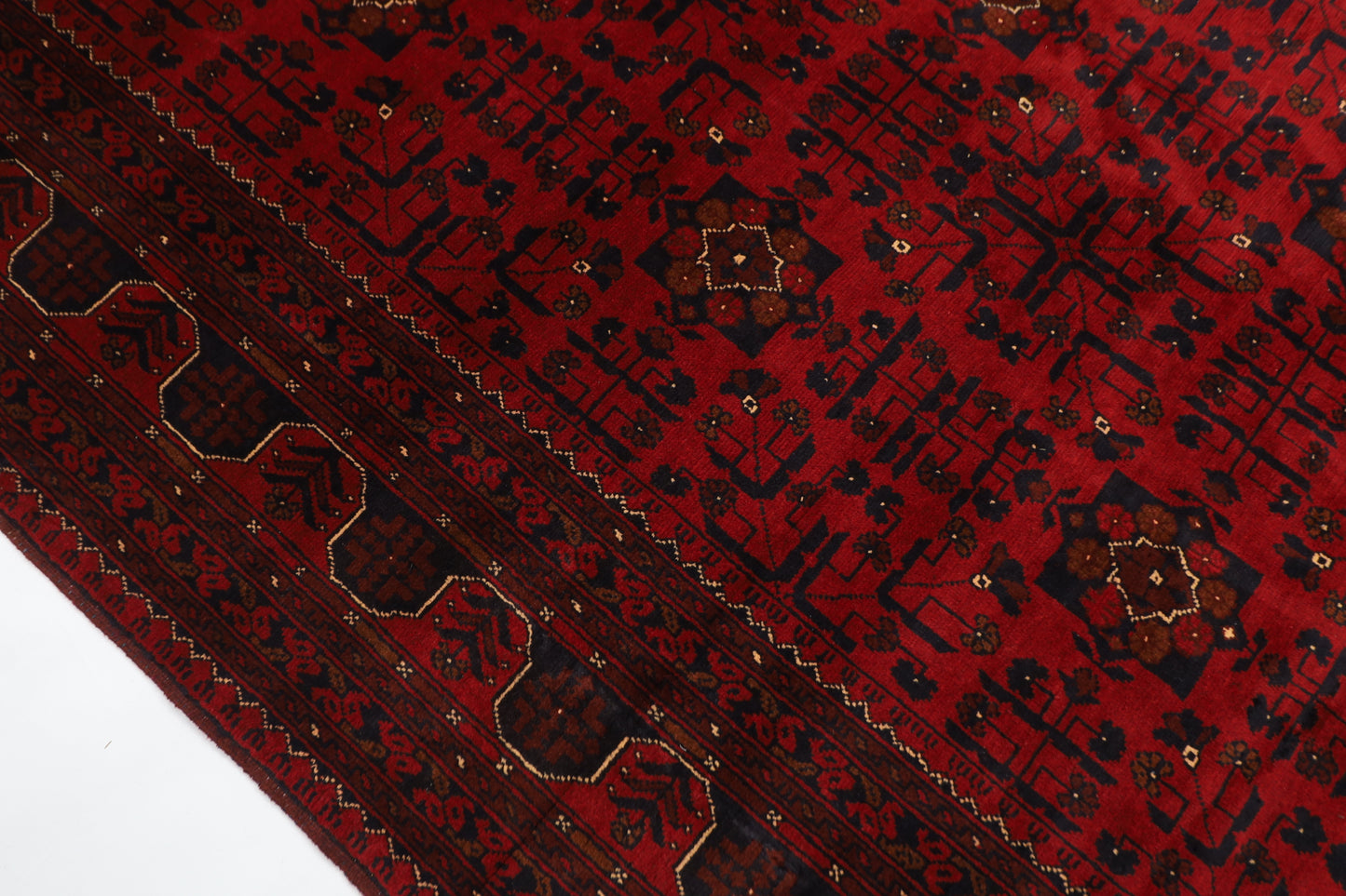 303 x 393 cm | Large Bokhara Red Area Rug Afghan Hand Knotted Wool carpet
