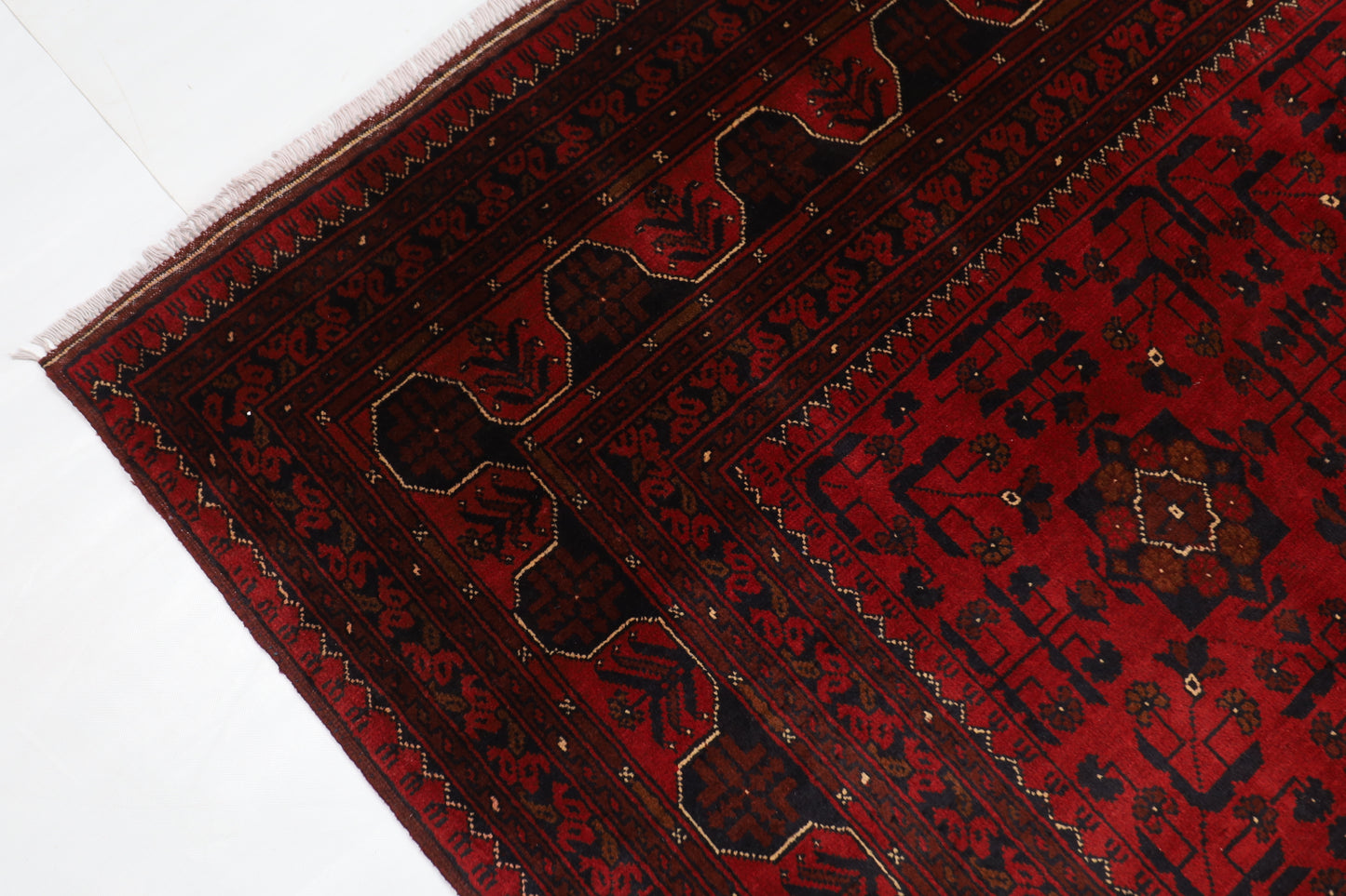 303 x 393 cm | Large Bokhara Red Area Rug Afghan Hand Knotted Wool carpet