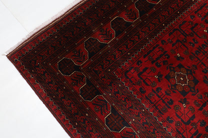 303 x 393 cm | Large Bokhara Red Area Rug Afghan Hand Knotted Wool carpet