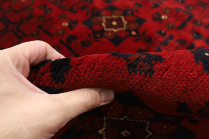 303 x 393 cm | Large Bokhara Red Area Rug Afghan Hand Knotted Wool carpet