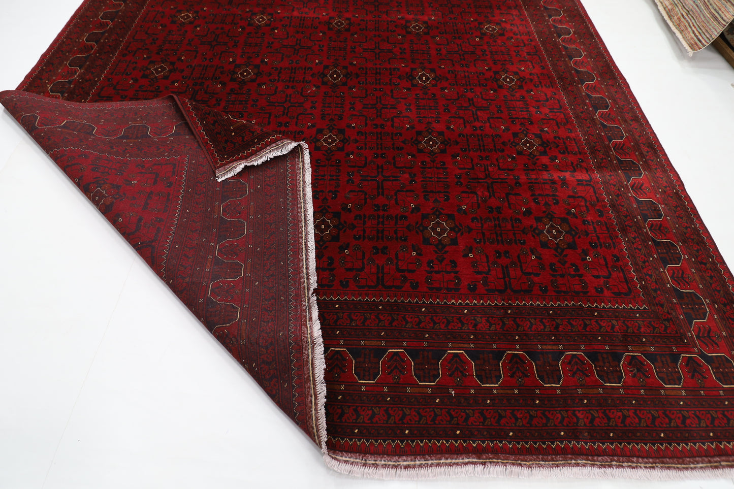 303 x 393 cm | Large Bokhara Red Area Rug Afghan Hand Knotted Wool carpet
