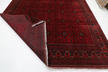 303 x 393 cm | Large Bokhara Red Area Rug Afghan Hand Knotted Wool carpet
