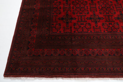302 x 404 cm | Large Bokhara Red Area Rug Afghan Hand Knotted Wool carpet