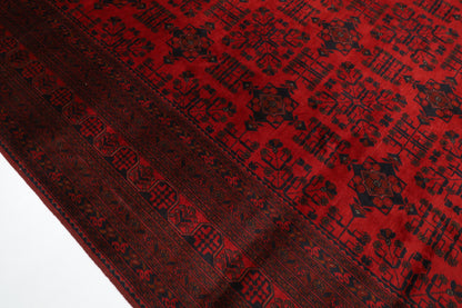 302 x 404 cm | Large Bokhara Red Area Rug Afghan Hand Knotted Wool carpet