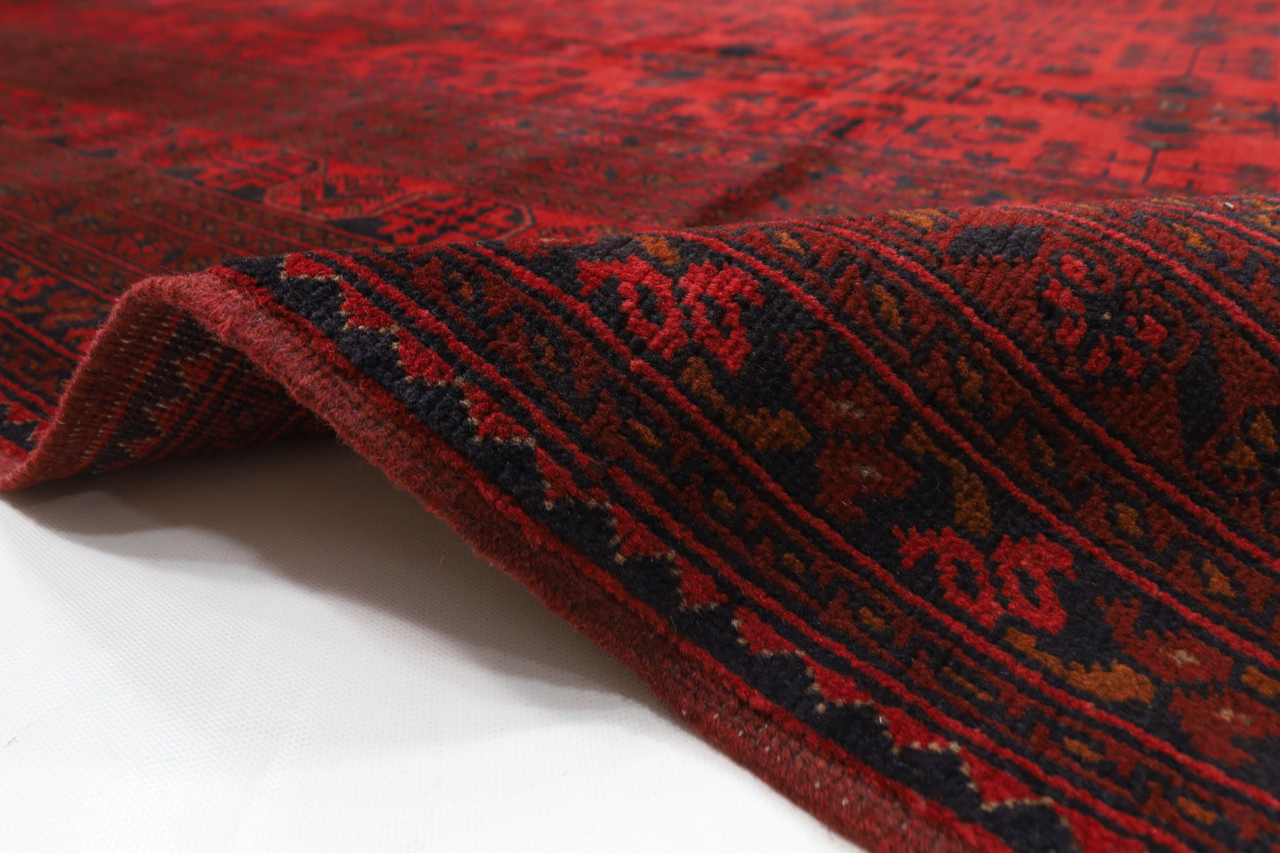 302 x 404 cm | Large Bokhara Red Area Rug Afghan Hand Knotted Wool carpet