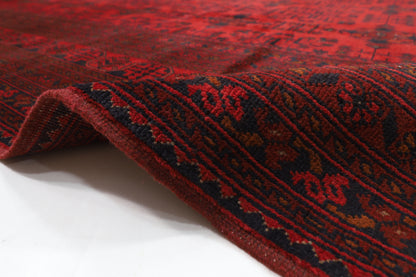 302 x 404 cm | Large Bokhara Red Area Rug Afghan Hand Knotted Wool carpet
