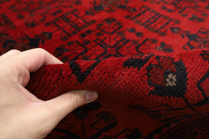 302 x 404 cm | Large Bokhara Red Area Rug Afghan Hand Knotted Wool carpet