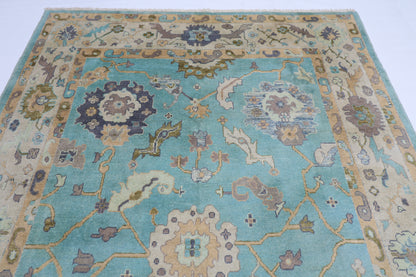 207 x 307 cm | Oushak Afghan Tribal Hand Knotted Natural Veg Dye Wool Carpet