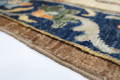 247 x 301 cm | Traditional Brown Area Rug Afghan Hand Knotted veg Dye Wool carpet