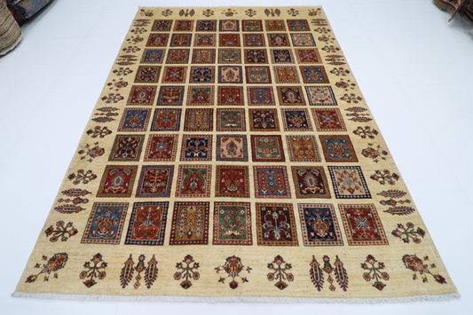 201 x 283 cm | Bakhtiari Afghan Tribal Hand Knotted Natural Veg Dye Wool Carpet
