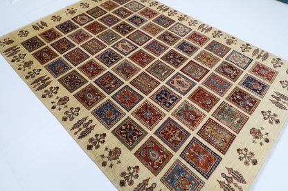201 x 283 cm | Bakhtiari Afghan Tribal Hand Knotted Natural Veg Dye Wool Carpet