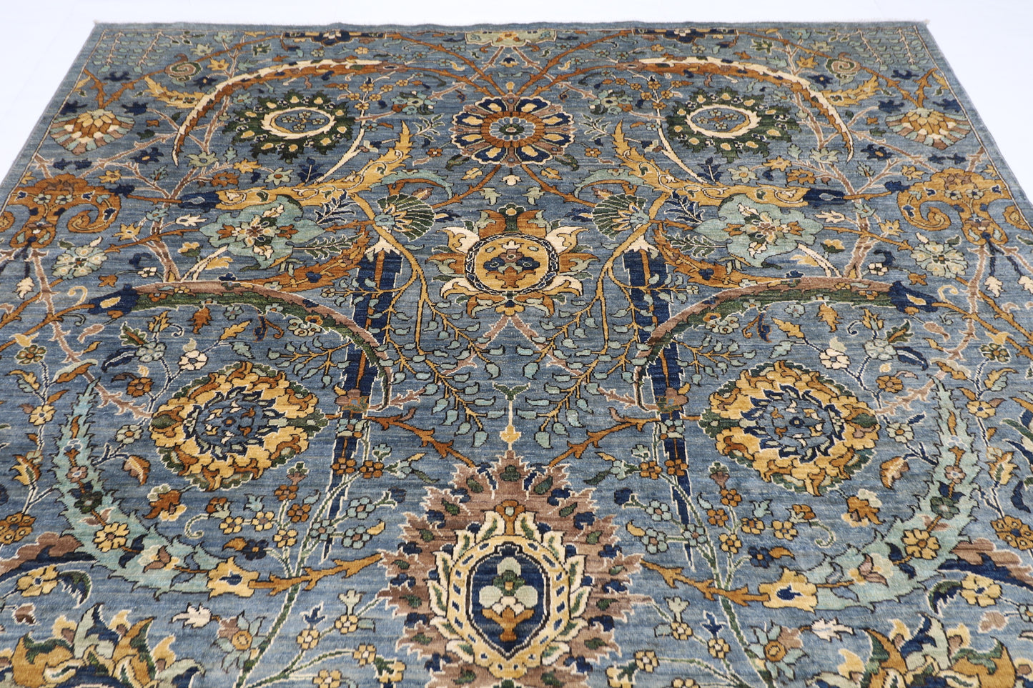 247 x 295 cm | Bidjar Gray Area Rug Afghan Hand Knotted Veg Dye Wool carpet