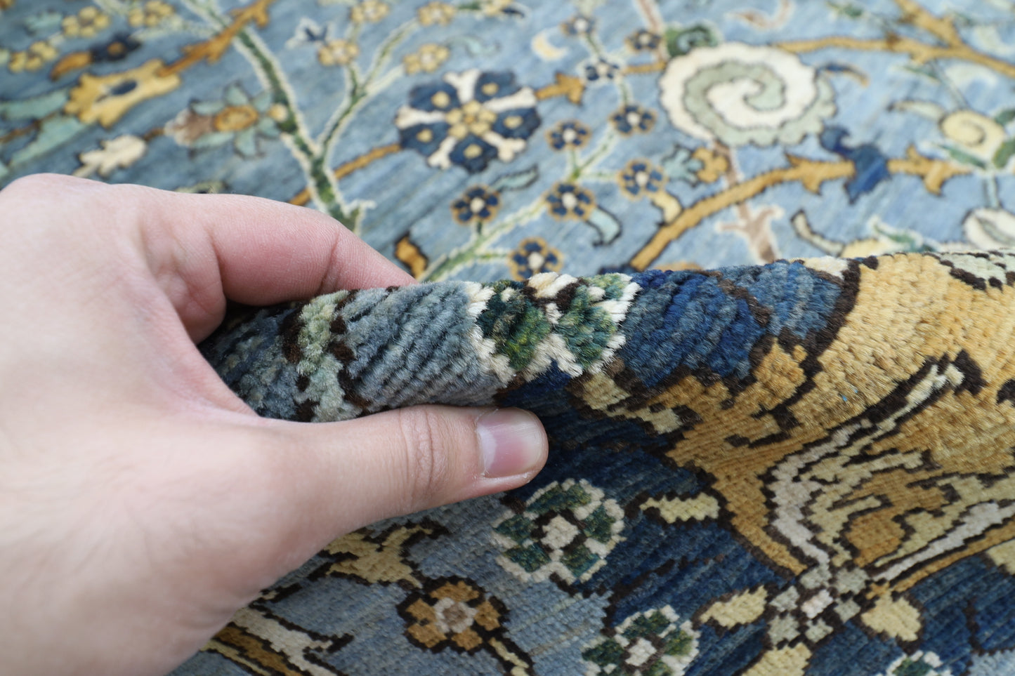 247 x 295 cm | Bidjar Gray Area Rug Afghan Hand Knotted Veg Dye Wool carpet